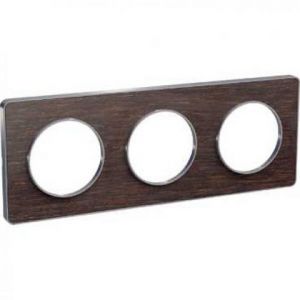 Plaque 3 postes Odace Touch - Wenge