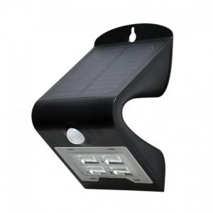 Applique Murale LED Solaire 2W 4000°K Noir + Détecteur - 70473 - Vision-EL