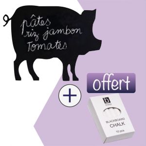  Sticker ardoise cochon + craie Offerte