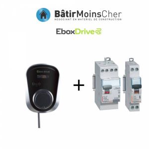 Kit de recharge pour voiture électrique Ebox drive 7,4kW EBOX7KWT2SPP - Plug and Play, protections à intégrer dans un tableau électrique. Permet de charger votre voiture électrique en Mode 3. Prise Ebox drive d'une puissance de 7,4kW. Puissance de charge 