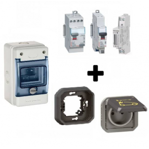 Kit recharge Green'Up encastré + compteur pour voiture électrique - 069885L. Permet de charger votre voiture électrique en Mode 2. Kit conforme à la norme NF C15-100. Avec le compteur à affichage LCD, vous pouvez suivre votre consommation.