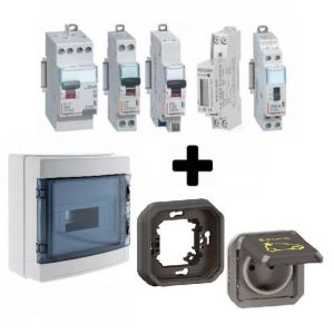 kit de recharge bmc-vc-hc-enc équipé des éléments de protection et de commande ainsi qu'une prise de recharge Green'up legrand.