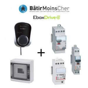 Kit recharge voiture électrique Ebox drive 7,4kW avec coffret et parafoudre