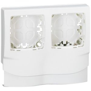 Cadre Appareillage saillie 2 postes pose le long des moulures DLPlus épaisseur 20mm - blanc  - 031418 - Legrand