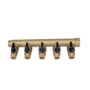  Collecteur 5 départs 3/4 (20x27) vannes 1/2 (15/21) - MH34M12X5-V  - AC-FIX