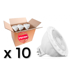 Pack 10 ampoules Led Gu5,3 6W Dimable 4000K