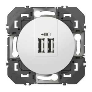 Double chargeur USB Type-A dooxie blanc Legrand 600343