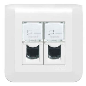 Prise RJ45 FTP double - Mosaic