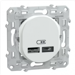 double chargeur USB A+C Ovalis blanc