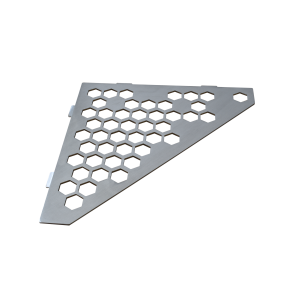 Étagère pentagone modèle Hexagone en acier inox (2 mm) avec une finition brossée réf. I-HEXA-PEN de la marque Marmox.