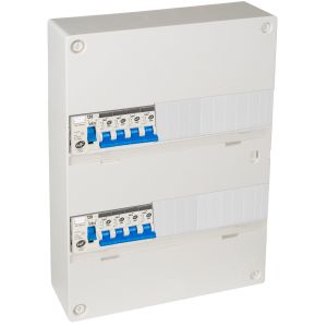 Tableau électrique équipé et précâblé référence GTL26C de la marque Solera. Coffret conçu pour 26 modules sur 2 rangées. Elements de protection avec les bornes à vis. Indice de protection IP20. Dimensions extérieures : 250 x 365 x 96 mm.