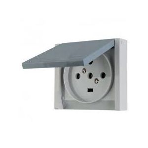 Prise 20A 3P+N+T Plexo complet encastré - Gris - 055708 - Legrand