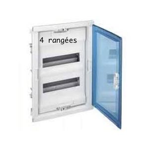 Coffret encastré 4 rangées porte transparente