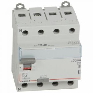 Inter différentiel tétrapolaire 40A type AC - Départ bas - 411661 - Legrand