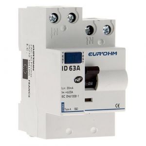 Interrupteur différentiel Eur'Ohm 63A type A 30mA NF - 23363