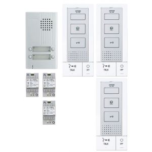Kit audio platine alu saillie 4 BP, 3 postes audio mains libres et transfo 