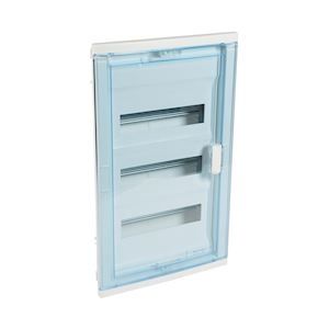 Coffret encastré 3 rangées porte transparente