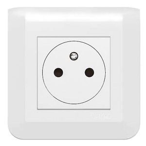 Prise 16A 230V 2P + T affleurante mosaic EU couleur blanc de la marque Legrand. Composé d'un support, d'un mécanisme et d'une plaque.