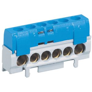 Bornier de répartition neutre isolé IP2X 1 arrivée + 5 départs Legrand 004815