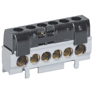 Bornier de répartition phase isolé IP2X 1 arrivée + 5 départs Legrand 004816