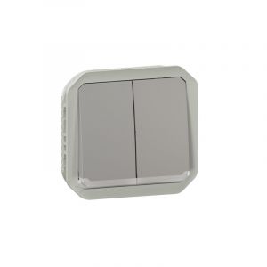  Commande double étanche pour réaliser 3 fonctions lumineuses Plexo IP55 gris 