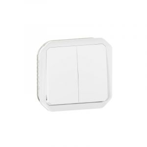  Commande double étanche pour réaliser 3 fonctions Plexo IP55 blanc