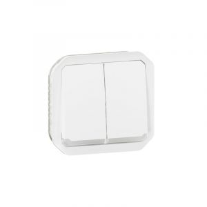  Commande double étanche pour réaliser 3 fonctions lumineuses Plexo IP55 blanc