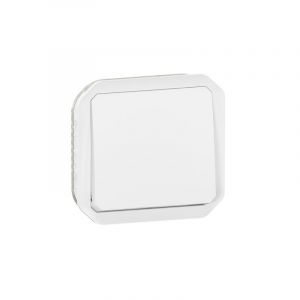  Poussoir étanche Plexo 10A IP55 blanc