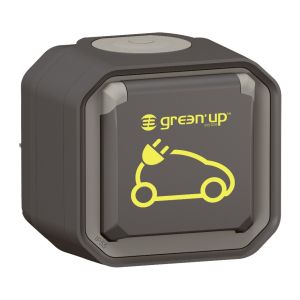 Prise Green'up Access Legrand 069785L saillie IP55 anthracite – vue de trois-quarts