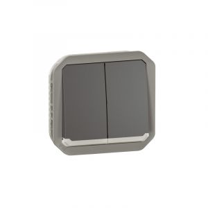  Commande double étanche pour réaliser 3 fonctions lumineuses Plexo IP55 anthracite