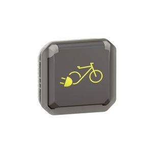  Prise de courant 2P+T étanche recharge de vélo électrique et 2 roues électriques Plexo 16A 230V anthracite 