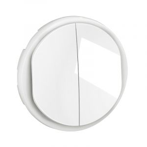 Enjoliveur pour double poussoir NO+NF lumineux Céliane Blanc - CB3001
