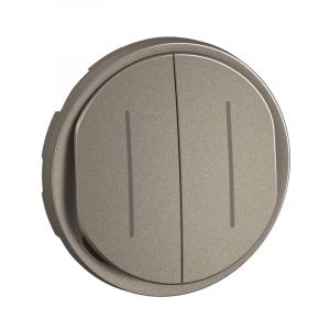 Enjoliveur pour double interrupteur ou va-et-vient témoin Céliane Titanium - CT2007
