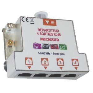 Repartiteur gr2 tv 4 sorties rj45 - LB024 - Michaud