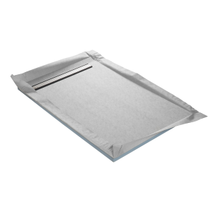 Receveur à carreler MONO BOARD mono pente Marmox - Caniveau inox excentré, natte étanche pré-montée et siphon ultra plat horizontal
