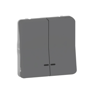 Double poussoir lumineux Mureva Style - Anthracite MUR35228 Schneider