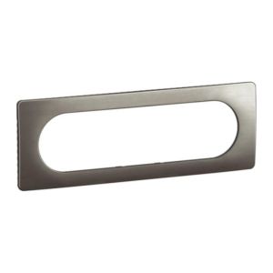 Plaque Céliane Acier Satiné 6/8 modules Legrand CP1811 – vue de trois-quarts