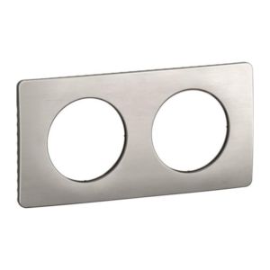 Plaque Céliane Alu Satiné 2 postes Legrand CP1702 – vue de trois-quarts