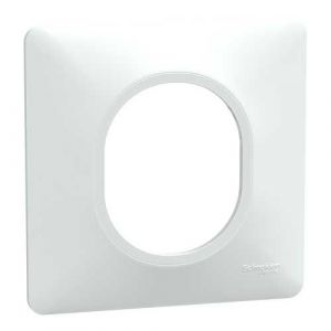 Plaque de finition Schneider Ovalis 1 poste blanc - S320702