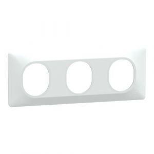 Plaque de finition Schneider Ovalis 3 postes Horizontal blanc - S320706