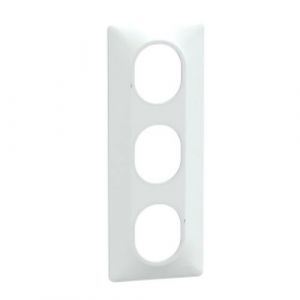 Plaque de finition Schneider Ovalis 3 postes Vertical blanc - S320726