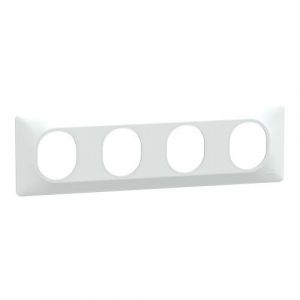 Plaque de finition Schneider Ovalis 4 postes Horizontal blanc - S320708