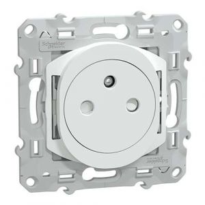 Prise de courant 2P+T affleurante Ovalis blanc