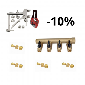collecteur 4 départs avec raccords à glissement et outils