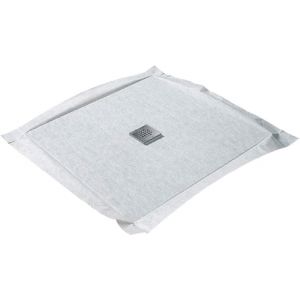 Receveur à carreler avec rehausse intégrée COMPACT BOARD - grille carrée centrée, siphon ultra plat, et natte étanche pré-montée Marmox.