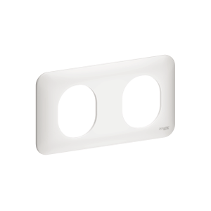 Plaque 2 postes horizontaux Ovalis - Blanc  - Schneider - S260704