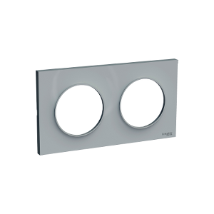 Plaque 2 postes Odace Styl - Gris pierre - S520704A1 - Schneider 