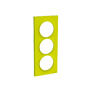 Plaque 3 postes Odace Styl entraxe 57mm - Vert chartreuse