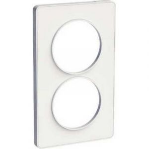 Plaque 2 postes entraxe 57mm Odace Touch - Blanc