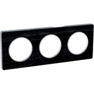 Plaque 3 postes Odace Touch - Chêne Astrakan noir